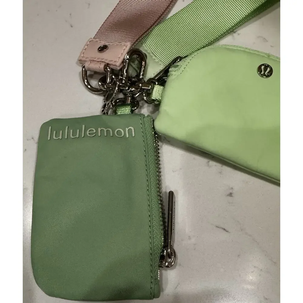 Lululemon Dual Pouch Wristlet Citrus Lime And Green Colorway